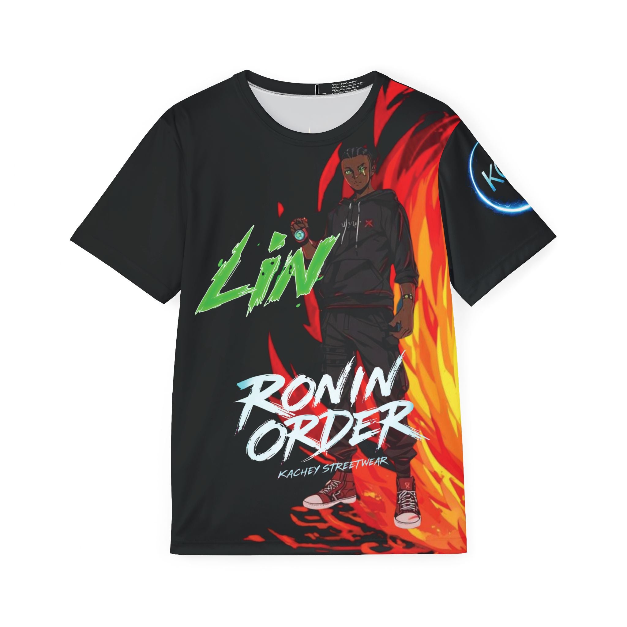 Lin: Inferno Vanguard Tee — Ronin Order Anime Streetwear Collection