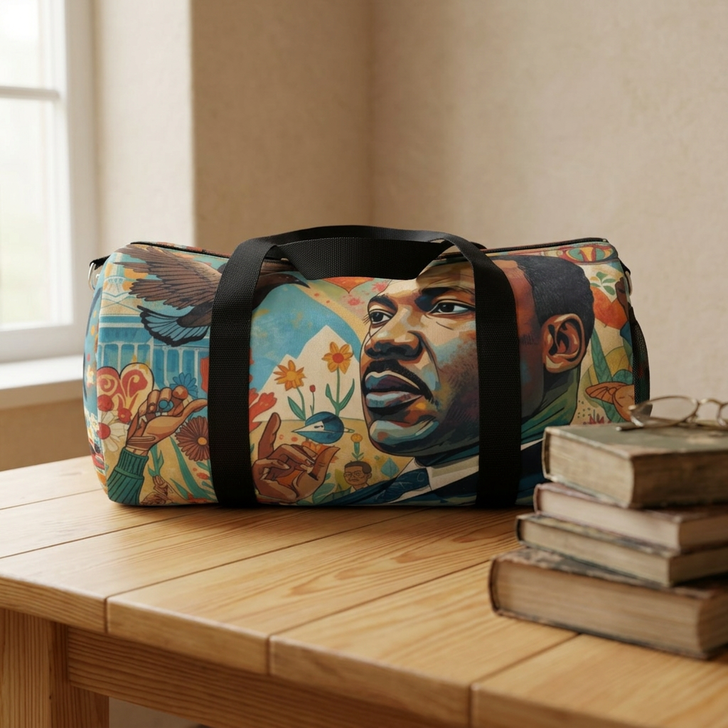 MLK Jr. Inspirational Portrait Duffel Bag — Motivational Travel Gym Bag